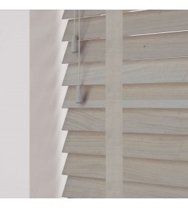 Горизонтальные деревянные жалюзи Taupe 50 мм, декоративная лесенка