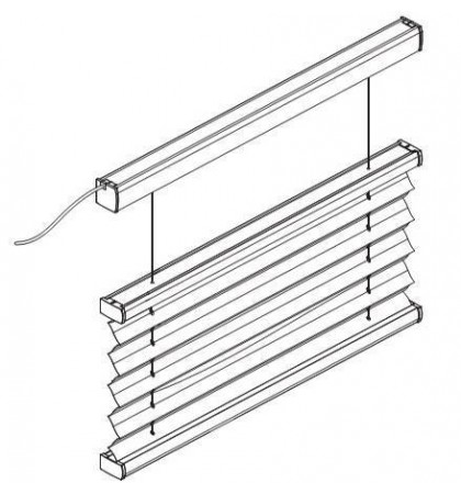 Натяжная штора плиссе с электроприводом для прямоугольных вертикальных окон BE 16