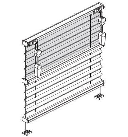 Штора плиссе с приводом от натяжного троса для прямоугольных вертикальных окон и специальных форм BO 30