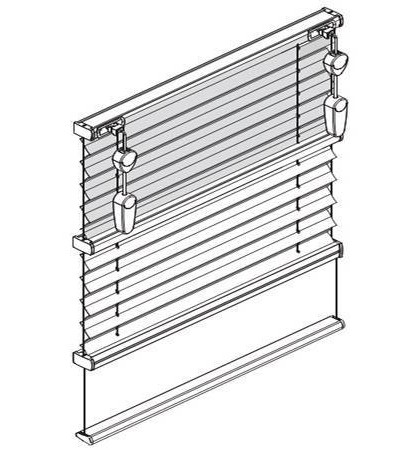 Штора плиссе с приводом от натяжного троса для прямоугольных вертикальных окон и специальных форм BO 30U