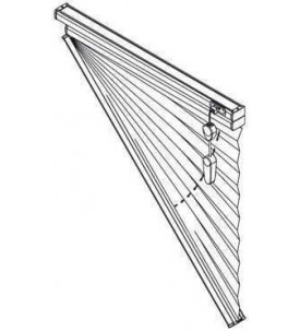 BO 75 Натяжные шторы плиссе с приводом от натяжного троса снизу вверх для окон треугольной формы на треугольные окна