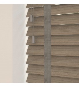Горизонтальные деревянные жалюзи Smoke Grey 50 мм, декоративная лента