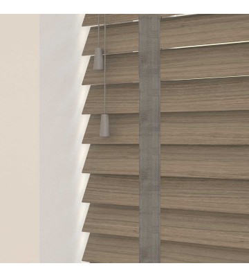 Деревянные жалюзи цвет Smoke Grey 50 мм, декоративная лесенка