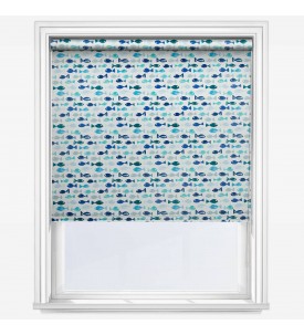 Рулонные шторы мини Dory Marine синие на кухню