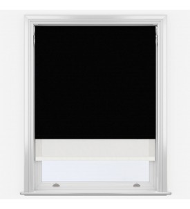 Рулонные шторы с электроприводом Aqualuxe Black & Sunvue White серые