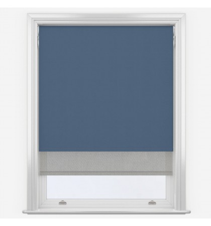 Рулонные шторы мини Denim Blue & Grey синие