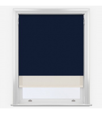 Рулонные шторы мини Absolute Navy & Sunvue Cream синие