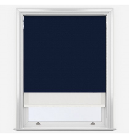 Рулонные шторы мини Absolute Navy & Sunvue White синие