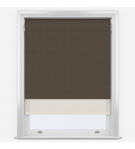 Рулонные шторы уни-2 Absolute Taupe & Sunvue Cream коричневые размером 140х175