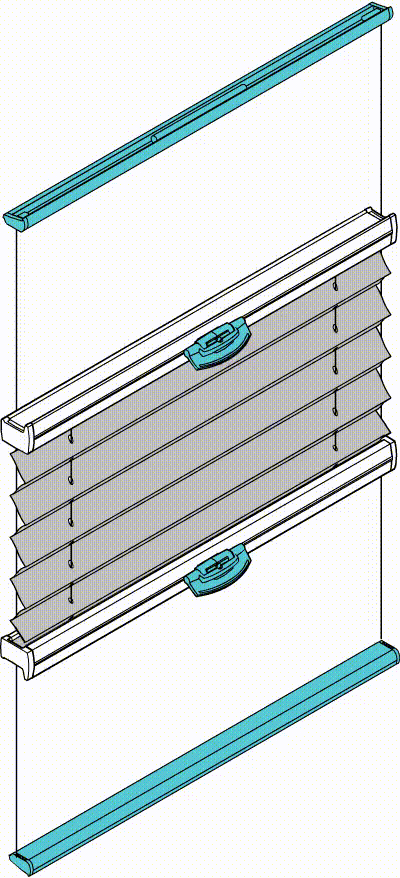 Натяжные шторы плиссе с ручкой управления для прямоугольных вертикальных окон и специальных форм BB 20U  