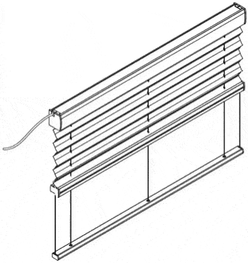 PE 10 Шторы плиссе на подкосах с электроприводом для прямоугольных потолочных окон
