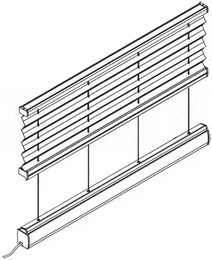 PE 11 Шторы плиссе на подкосах с электрическим управлением для прямоугольных потолочных окон