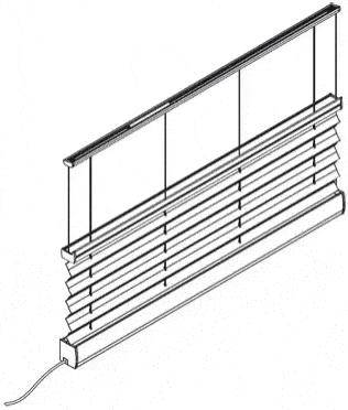 PE 15 Шторы плиссе на подкосах с пультом дистанционного управления для прямоугольных потолочных систем