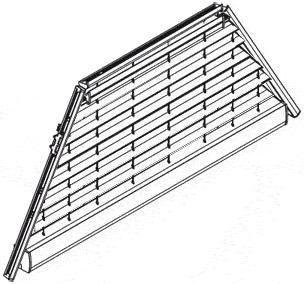 Штора плиссе на подкосах с электрическим управлением для прямоугольных потолочных систем и специальных форм PE 61 на трапециевидные окна